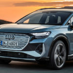 Audi Q4 e-tron en marche vue de coté