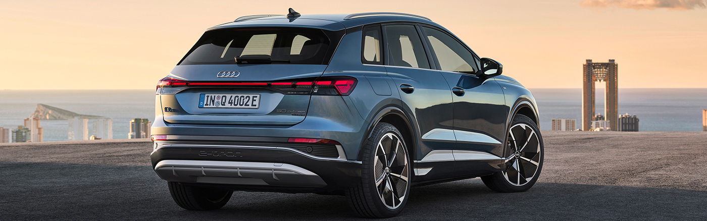 Audi Q4 e-tron vue 3/4 derrière