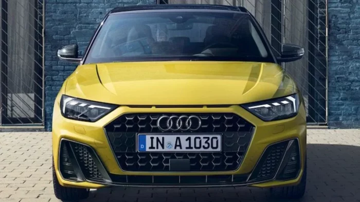 voiture audi-a1 sportback-jaune-de face